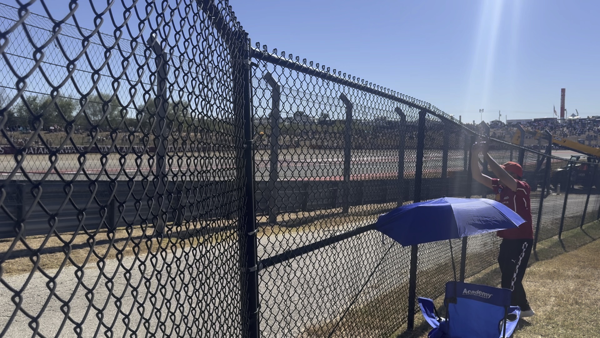 Chain link temporary fence panels on a construction site in Fontana